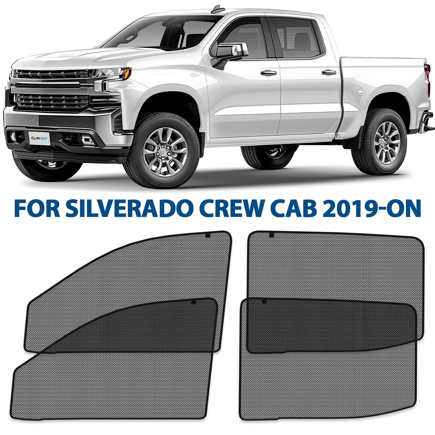 CLIM ART Magnetic Car Window Shades for Chevrolet (Chevy) Silverado ...