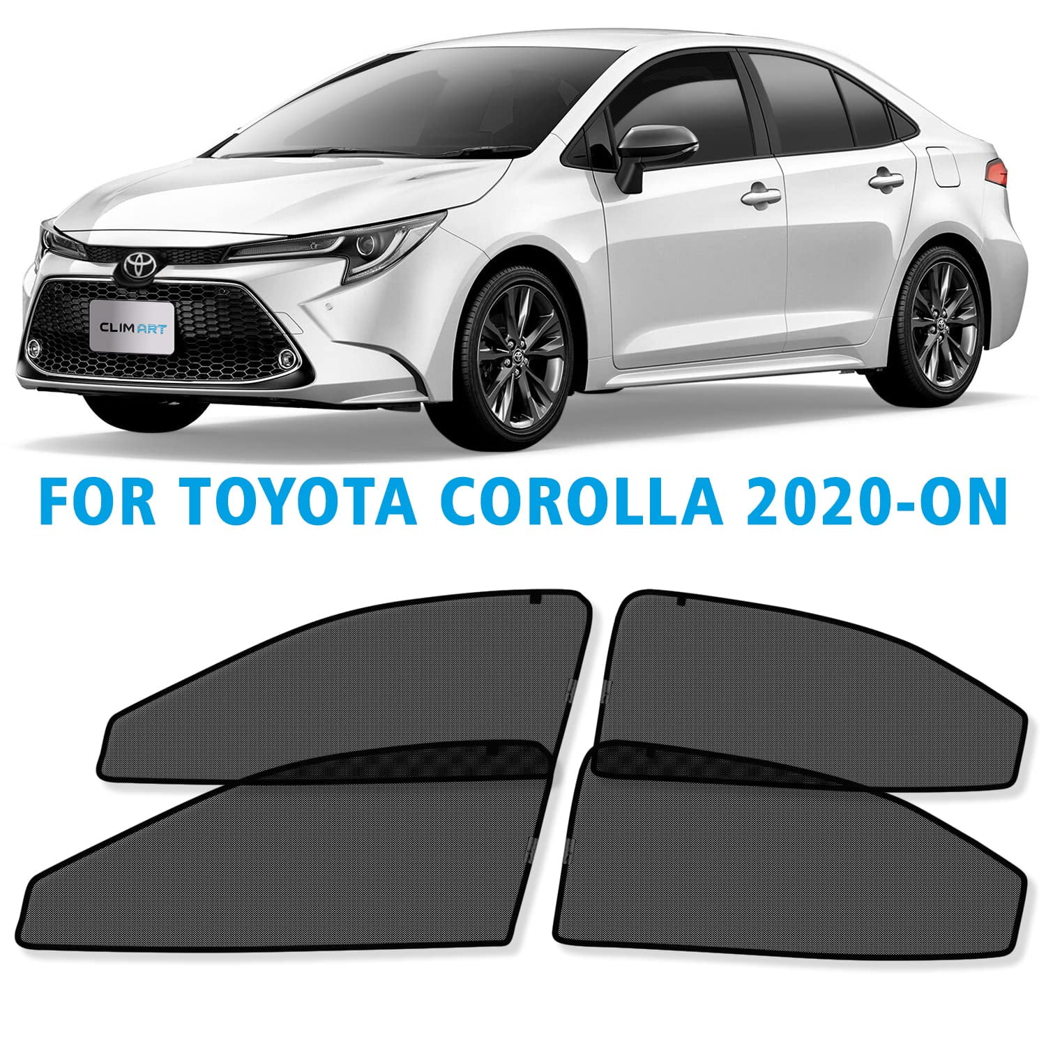 CLIM ART Car Window Sunshade Compatible with Toyota Corolla