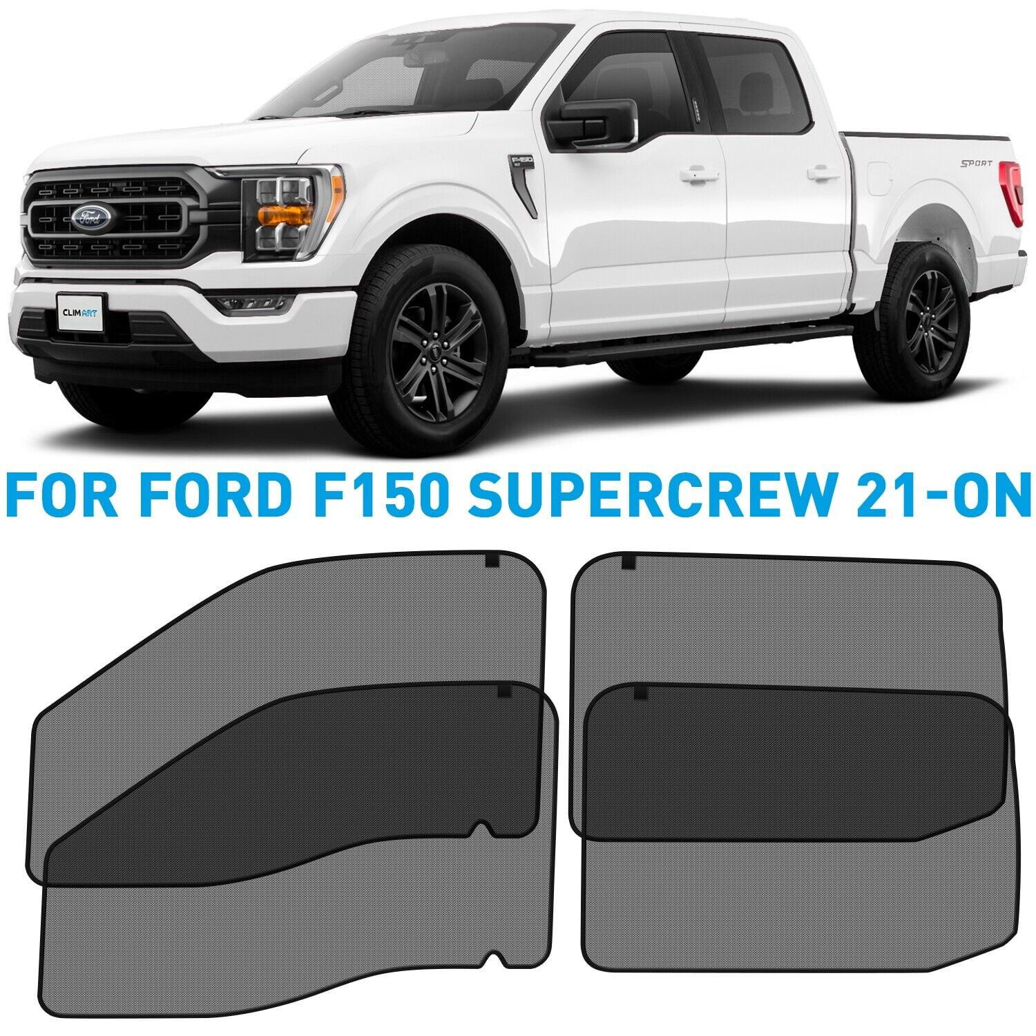 CLIM ART Car Window Sunshade For Ford F150 20212023 SuperCrew