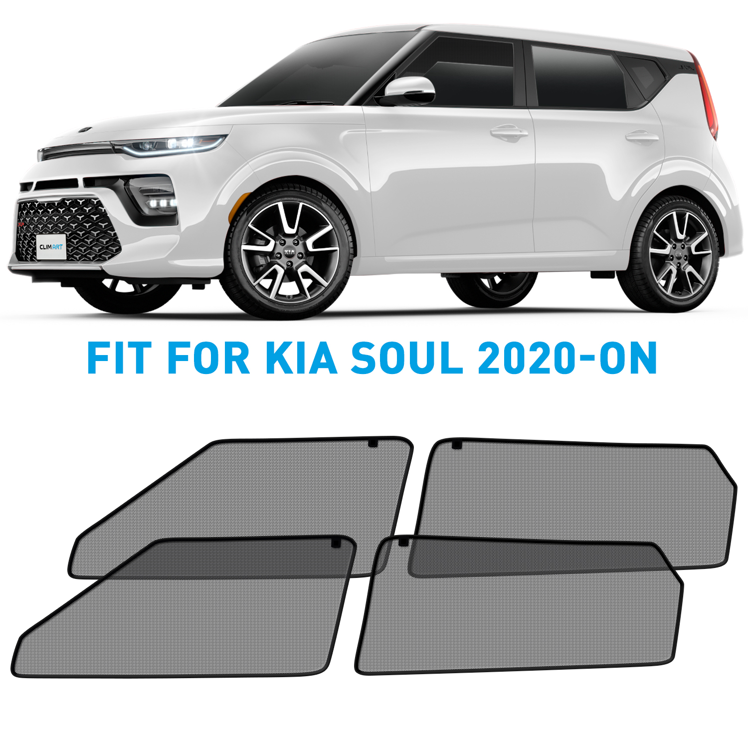 CLIM ART Car Window Sunshade For Kia Soul 20202024, 4 Pc. Set