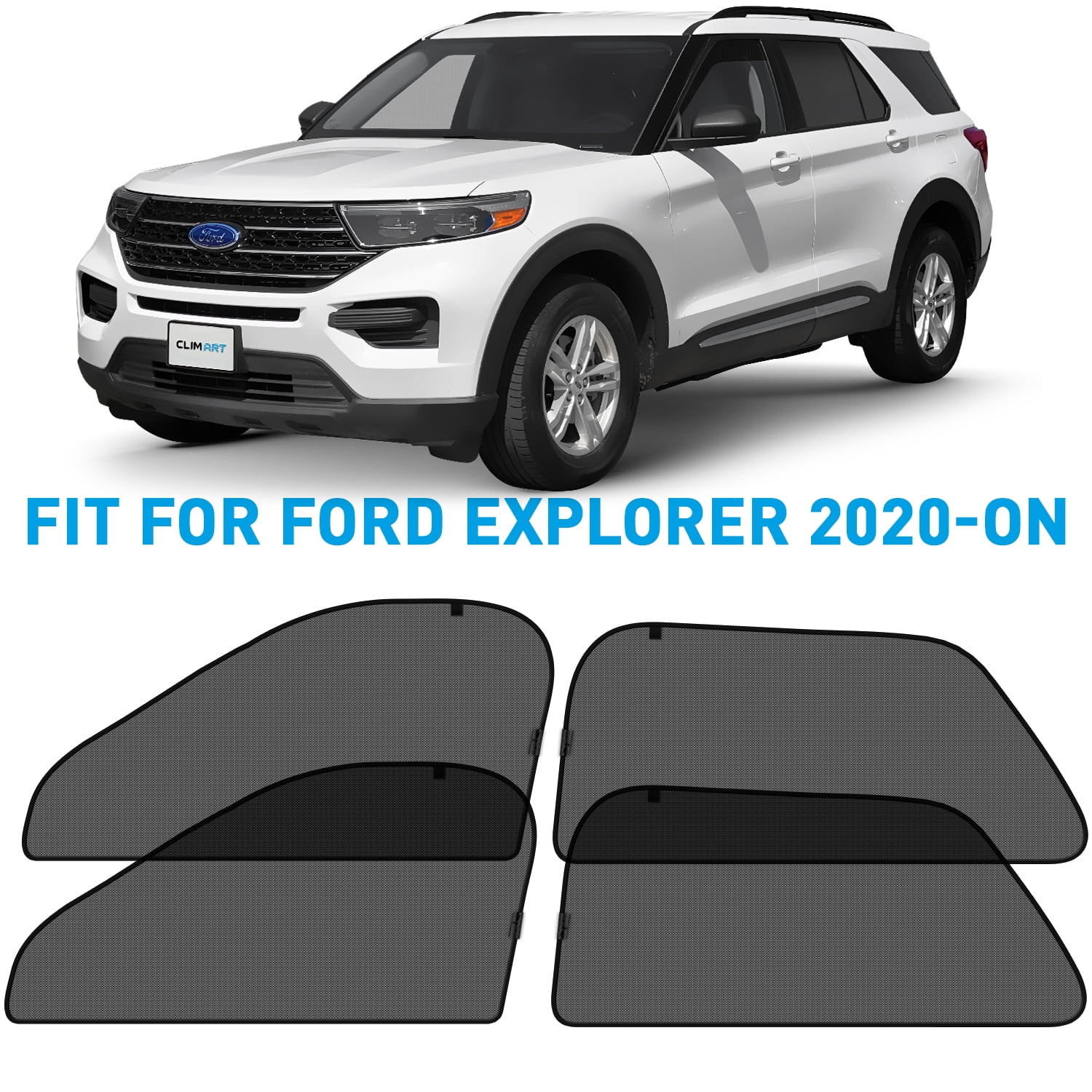 CLIM ART Magnetic Car Window Sunshade for Ford Explorer 2020-2024, 4 Pc