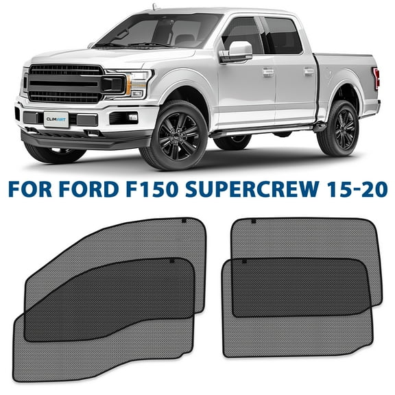 CLIM ART MagneticCarWindowShadesfor Ford F150 2015-2020 SuperCrew, Sun Blocker Curtains, SideWindowCovers,CarAccessoriesforCamping, Privacy Protection - MS0195