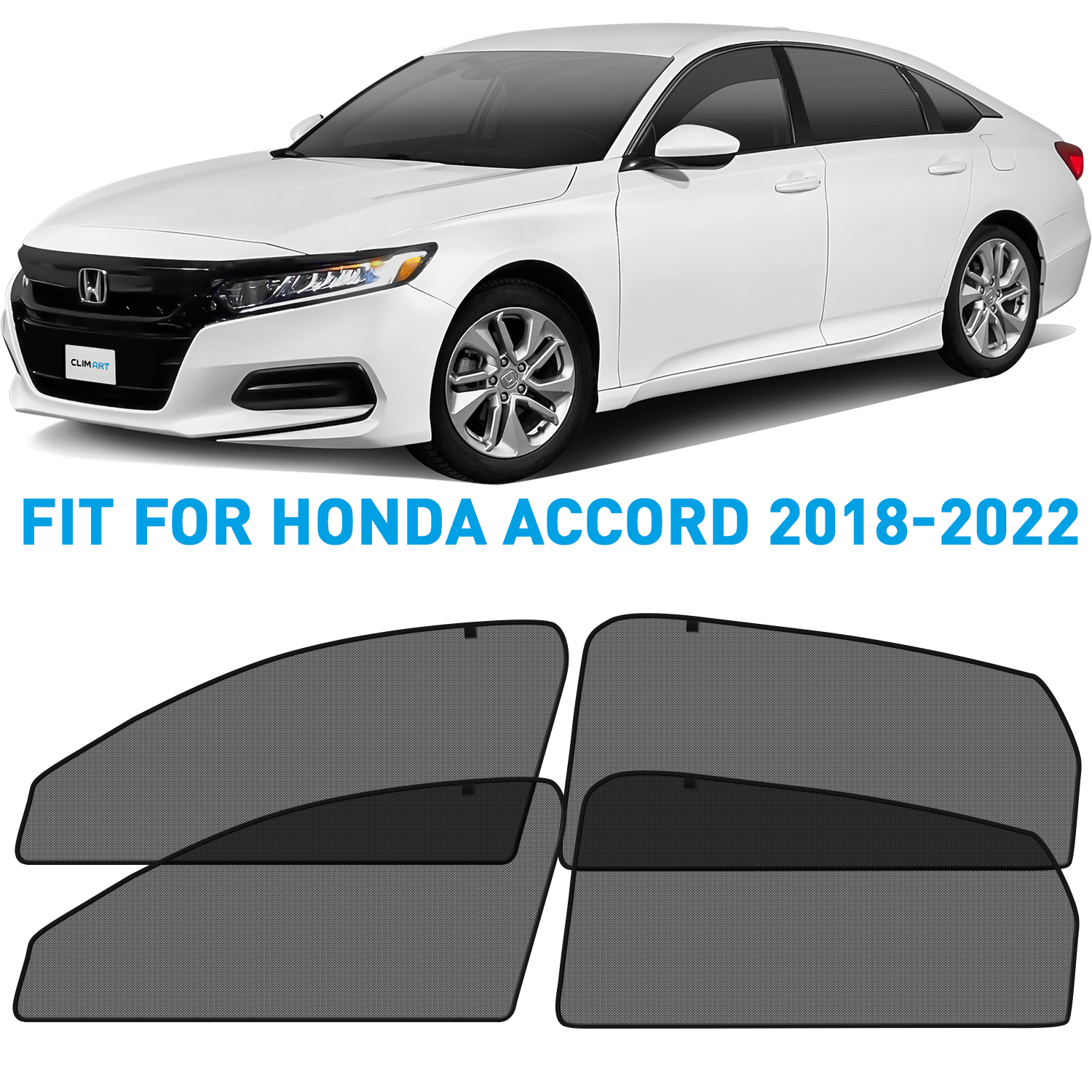 CLIM ART Car Window Sunshade for Honda Accord 20182022, 4 Pc