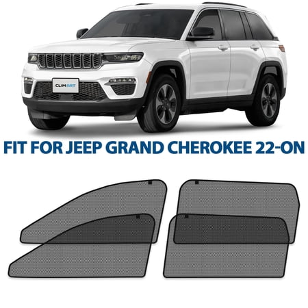 CLIM ART Magnetic Car Window Shades for Jeep Grand Cherokee 2022-2026, Sun Blocker Curtains, Side Window Covers, Car Accessories for Camping, Privacy Protection - MS0109