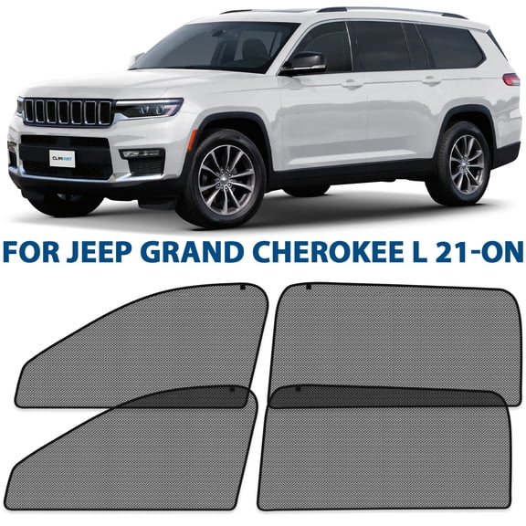 CLIM ART Magnetic Car Window Shades for Jeep Grand Cherokee L 2021-2026 Custom-Fit Sun Blocker Curtains, Side Window Covers, Essential Car Accessories for Camping, Baby and Privacy Protection- MS019