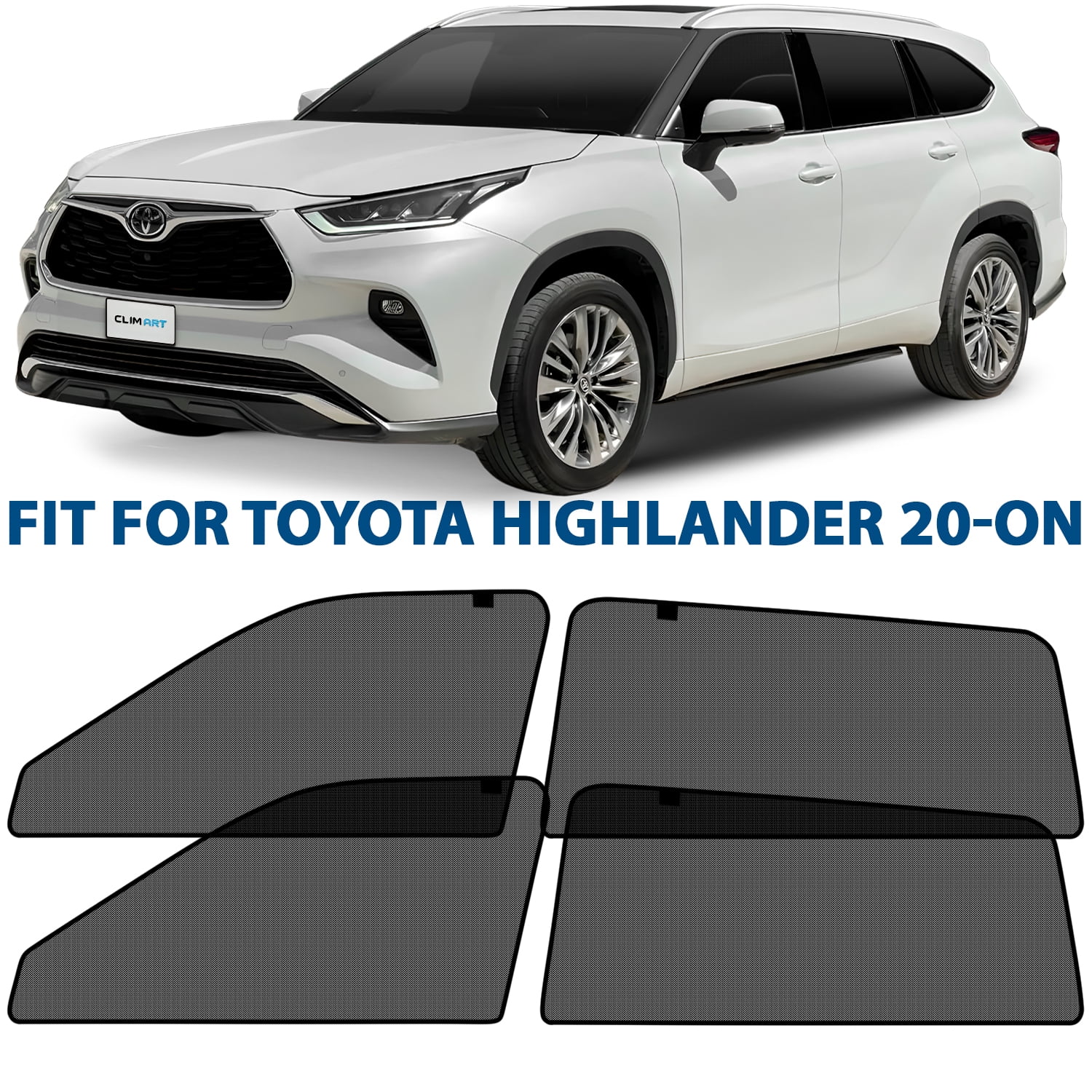 CLIM ART Magnetic Car Window Sunshade for Toyota Highlander 2020-2024 ...