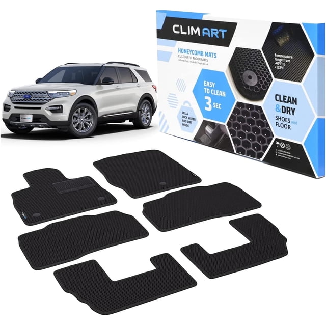 CLIM ART WaterTrap Custom Fit Floor Mats Compatible with Ford Explorer
