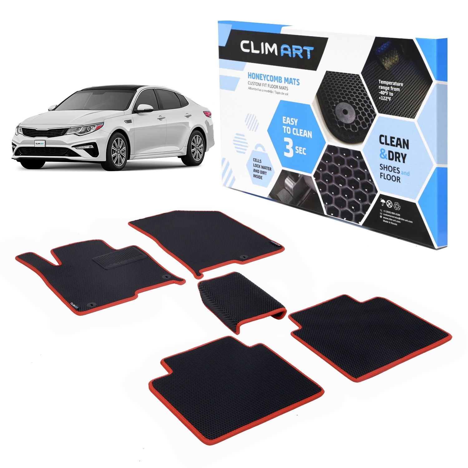 CLIM ART All-Weather Car Floor Mats Compatible with Kia Optima 2016 ...