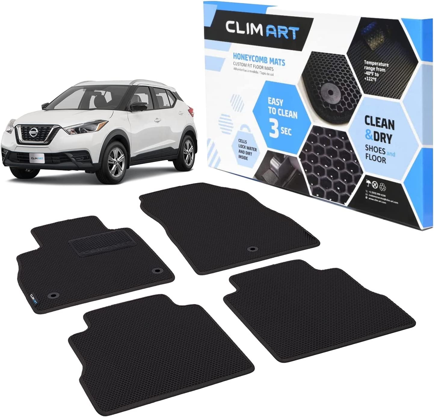 CLIM ART WaterTrap Custom Fit Floor Mats for Nissan Kicks 20182024, 1