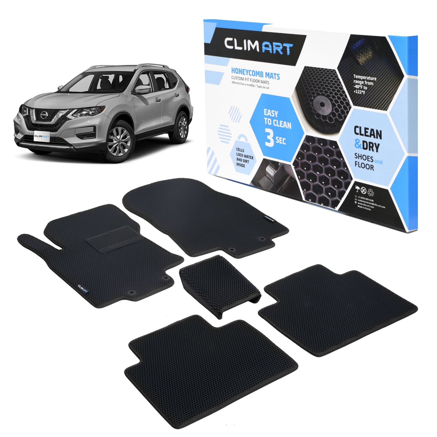 CLIM ART WaterTrap Custom Fit Floor Mats for Nissan Rogue 20142020