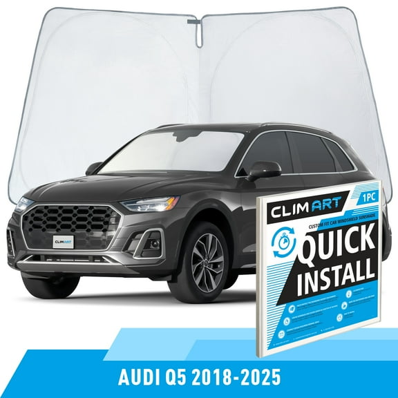 CLIM ART Windshield Sun Shade for Audi Q5 2018-2025, Custom-Fit Foldable Car Sunshade, Vehicle Sun Protector, Front Auto Windshield Cover, Car accessories - WS5001