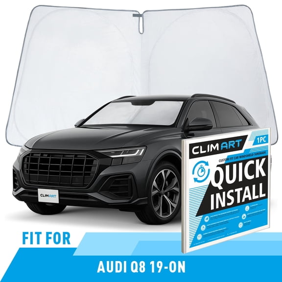 CLIM ART Windshield Sun Shade for Audi Q8 2019-2026, Custom-Fit Foldable Car Sunshade, Vehicle Sun Protector, Front Auto Windshield Cover, Car accessories - WS3047