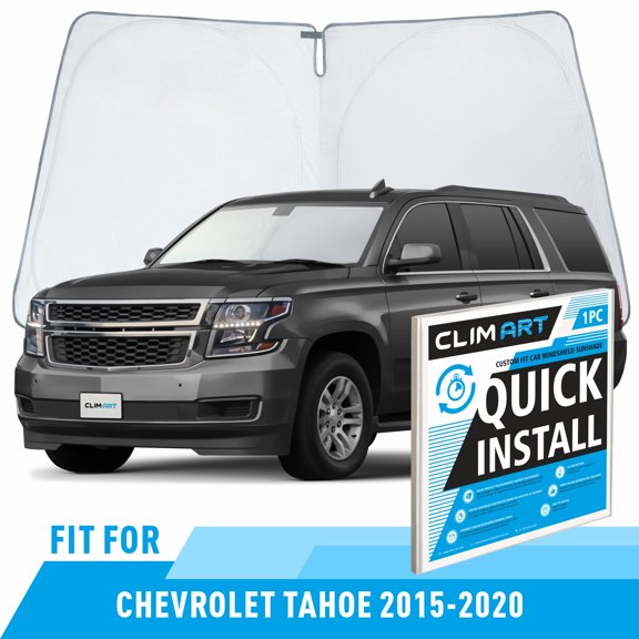 CLIM ART Windshield Sun Shade for Chevrolet (Chevy) Tahoe 2015-2020, Custom-Fit Foldable Car Sunshade, Vehicle Sun Protector, Front Auto Windshield Cover, Car accessories - WS3005