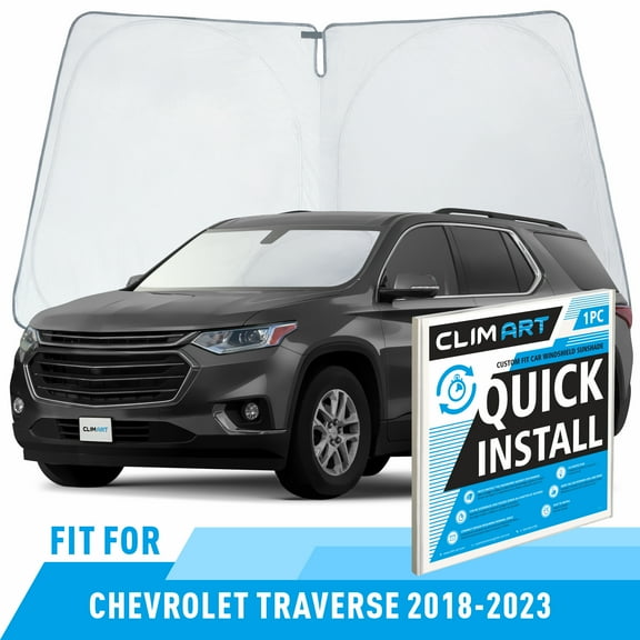 CLIM ART Windshield Sun Shade for Chevrolet (Chevy) Traverse 2018-2024, Custom-Fit Foldable Car Sunshade, Vehicle Sun Protector, Front Auto Windshield Cover, Car accessories - WS3006