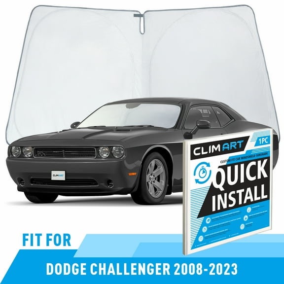 CLIM ART Windshield Sun Shade for Dodge Challenger 2008-2023, Custom-Fit Foldable Car Sunshade, Vehicle Sun Protector, Front Auto Windshield Cover, Car accessories - WS2013