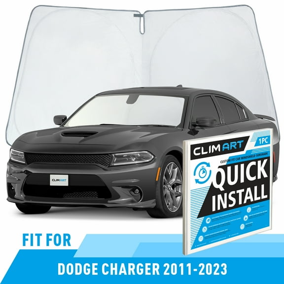 CLIM ART Windshield Sun Shade for Dodge Charger 2011-2023, Custom-Fit Foldable Car Sunshade, Vehicle Sun Protector, Front Auto Windshield Cover, Car accessories - WS5024