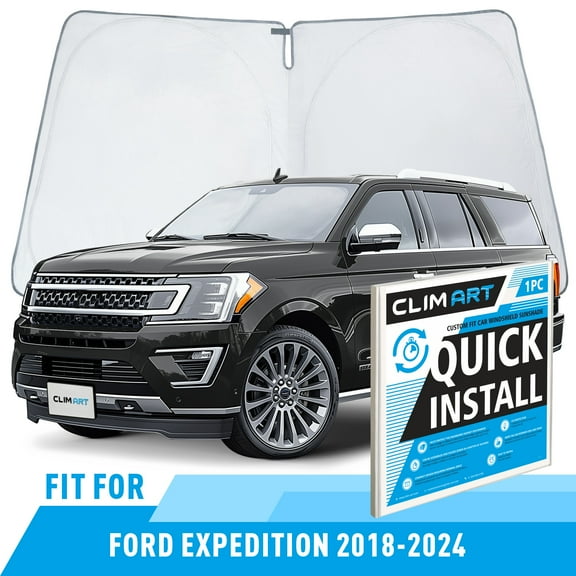 CLIM ART Windshield Sun Shade for Ford Expedition 2018-2024/Lincoln Navigator 2018-2024, Custom-Fit Foldable Car Sunshade, Vehicle Sun Protector, Front Auto Windshield Cover, Car accessories - WS5003