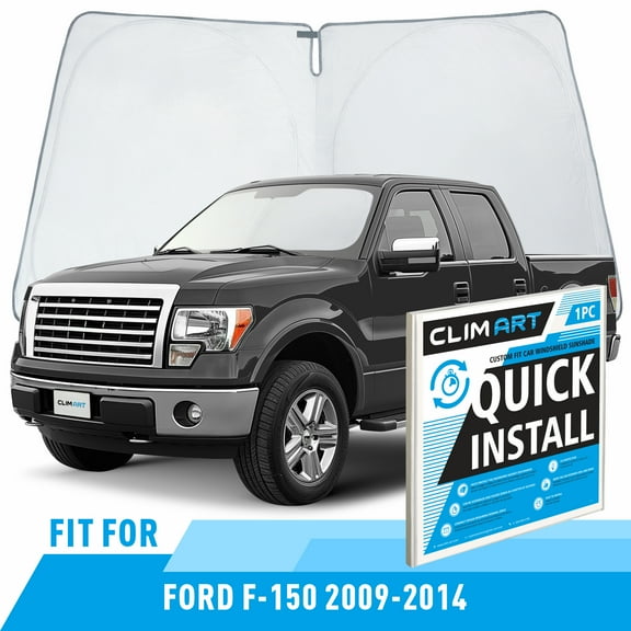 CLIM ART Windshield Sun Shade for Ford F150 2009-2014, Custom-Fit Foldable Car Sunshade, Vehicle Sun Protector, Front Auto Windshield Cover, Car accessories - WS3036