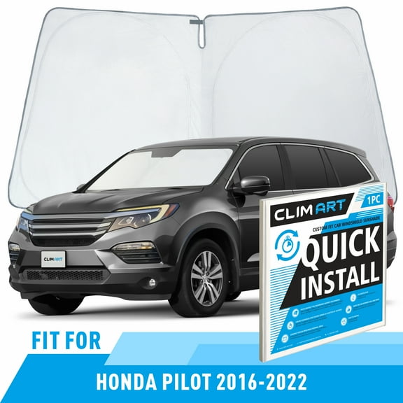 CLIM ART Windshield Sun Shade for Honda Pilot 2016-2022, Custom-Fit Foldable Car Sunshade, Vehicle Sun Protector, Front Auto Windshield Cover, Car accessories - WS5007