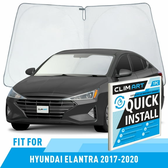 CLIM ART Windshield Sun Shade for Hyundai Elantra 2017-2020, Custom-Fit Foldable Car Sunshade, Vehicle Sun Protector, Front Auto Windshield Cover, Car accessories - WS5031