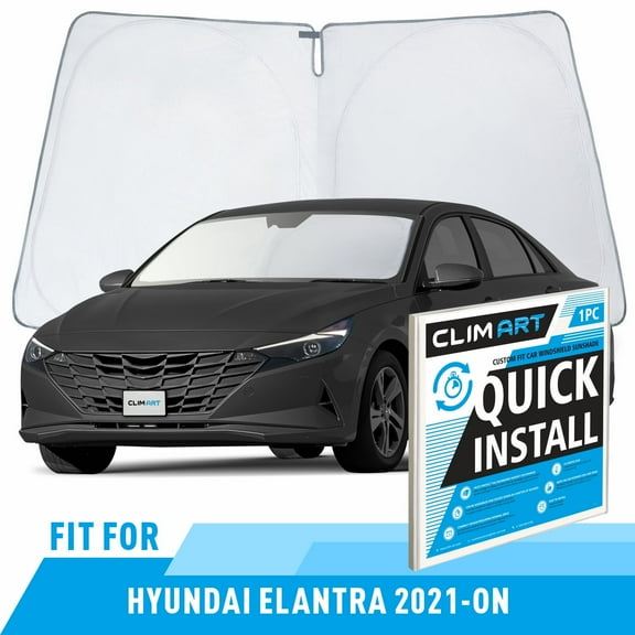 CLIM ART Windshield Sun Shade for Hyundai Elantra 2021-2026, Custom-Fit Foldable Car Sunshade, Vehicle Sun Protector, Front Auto Windshield Cover, Car accessories - WS4002