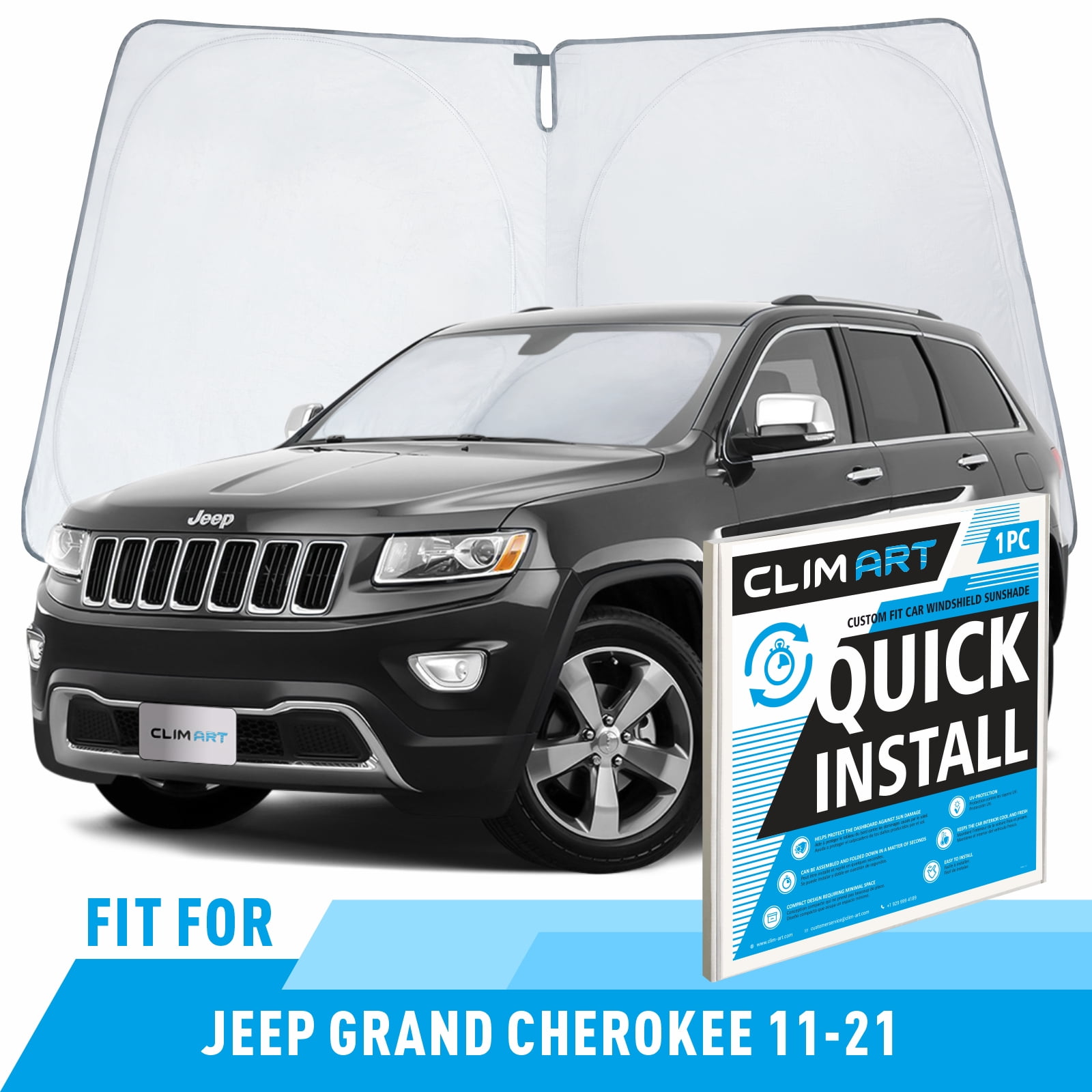 CLIM ART Windshield Sun Shade for Jeep Grand Cherokee 20112021