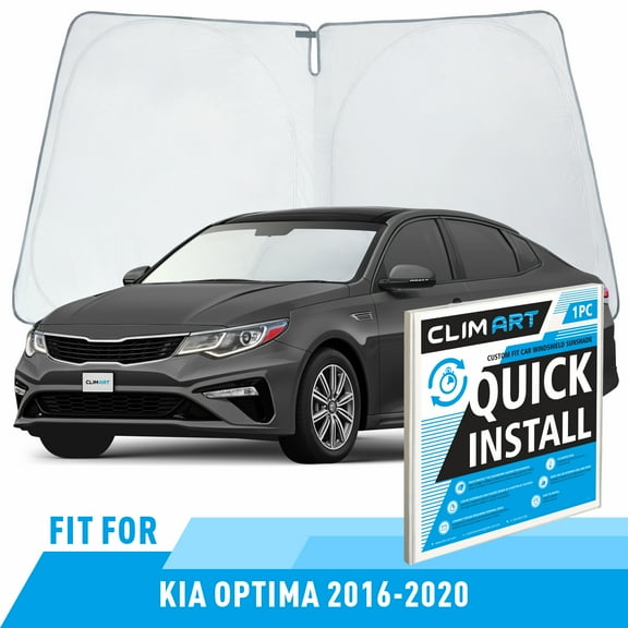 CLIM ART Windshield Sun Shade for Kia Optima 2016-2020, Custom-Fit Foldable Car Sunshade, Vehicle Sun Protector, Front Auto Windshield Cover, Car accessories - WS3016