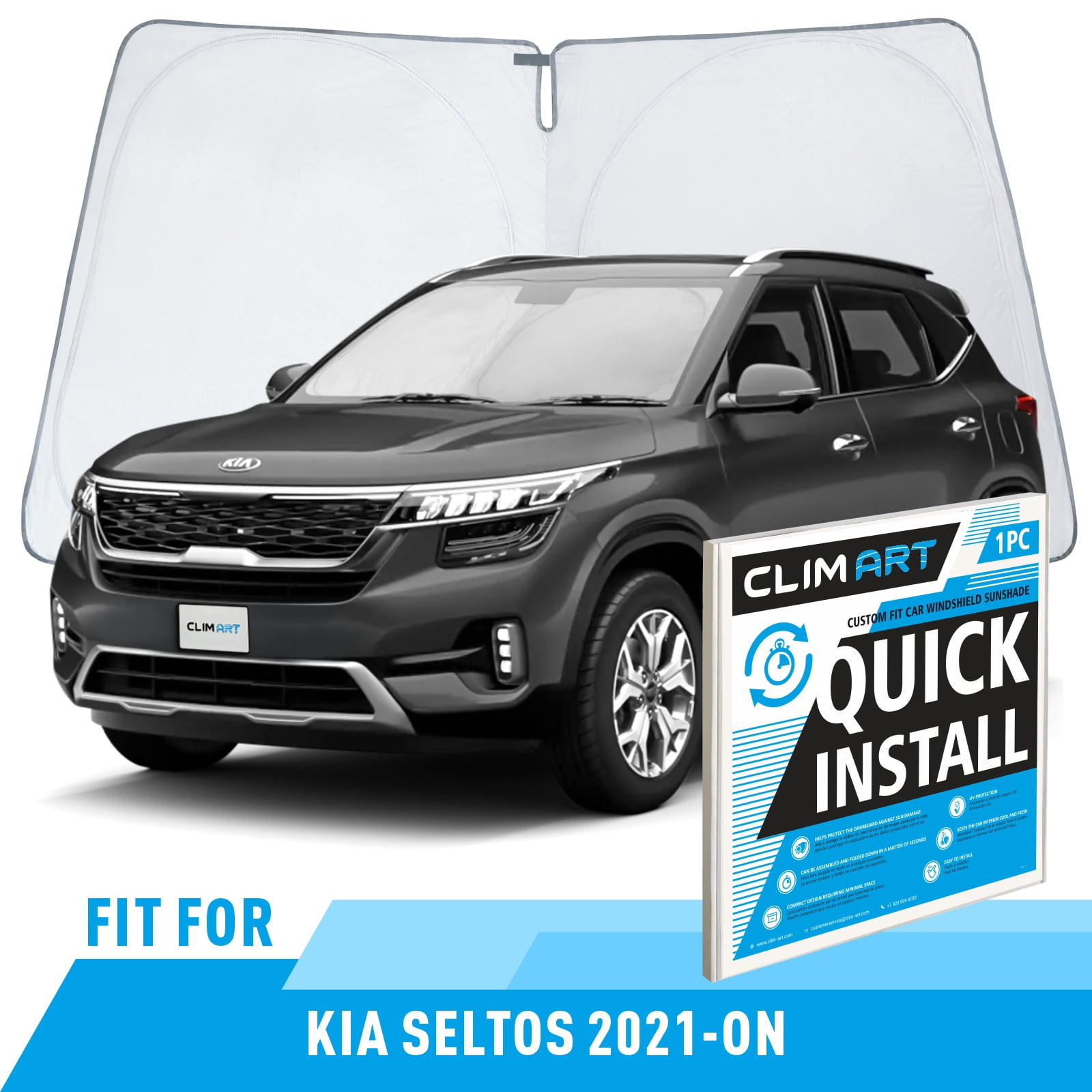 CLIM ART Windshield Sun Shade for Kia Seltos 20212024 CustomFit