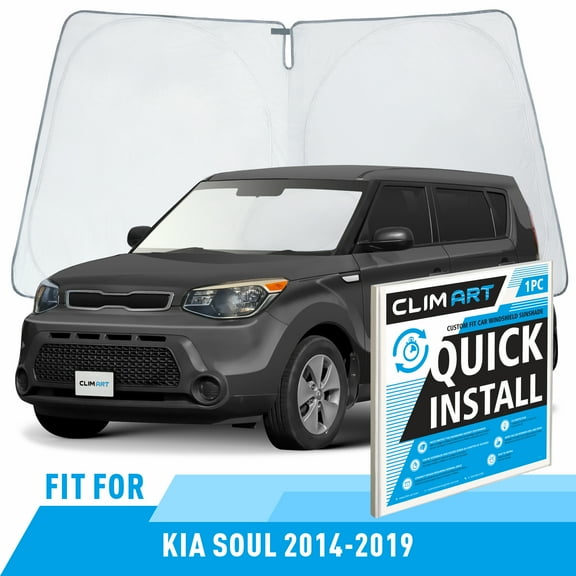 CLIM ART Windshield Sun Shade for Kia Soul 2014-2019, Custom-Fit Foldable Car Sunshade, Vehicle Sun Protector, Front Auto Windshield Cover, Car accessories - WS2012