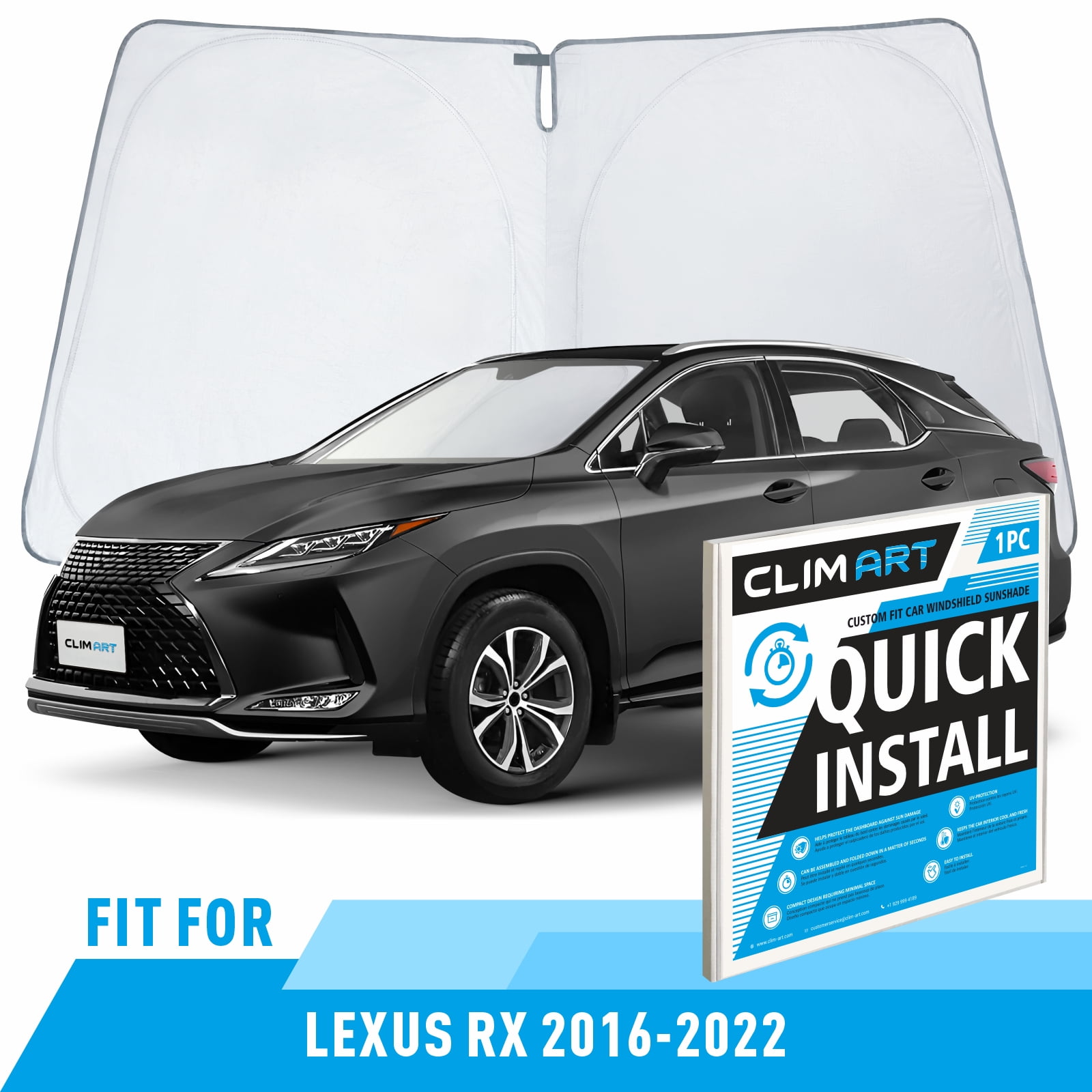 CLIM ART Windshield Sun Shade for Lexus RX 2016-2022, Custom-Fit ...