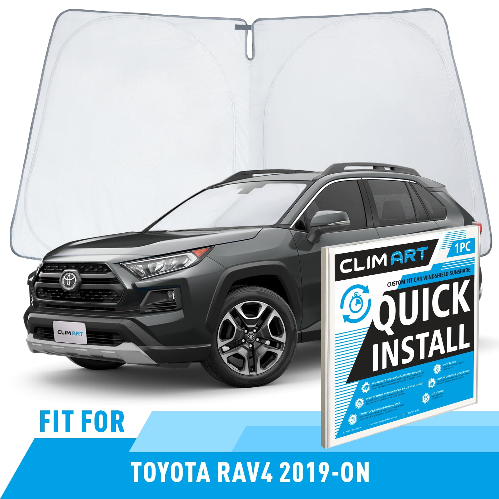 CLIM ART Windshield Sun Shade for Toyota RAV4 20192024 CustomFit