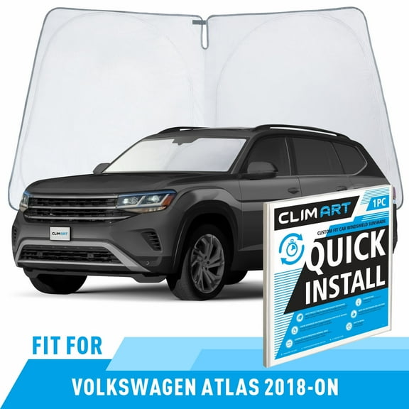 CLIM ART Windshield Sun Shade for Volkswagen (VW) Atlas 2018-2026, Custom-Fit Foldable Car Sunshade, Vehicle Sun Protector, Front Auto Windshield Cover, Car accessories - WS3023