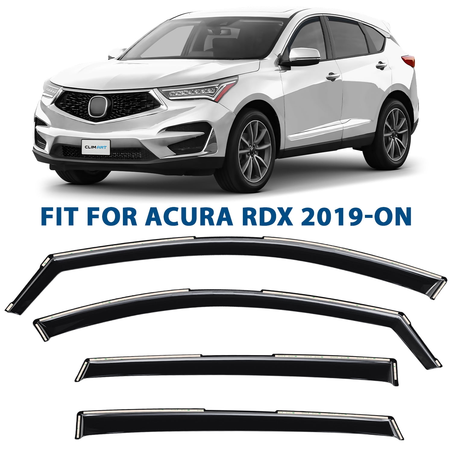 CLIM ART in-Channel Incredibly Durable Rain Guards for Acura RDX 2019-2026, Original Window Deflectors, Vent Window Visors, Vent Deflector, 4 pcs. - 619521
