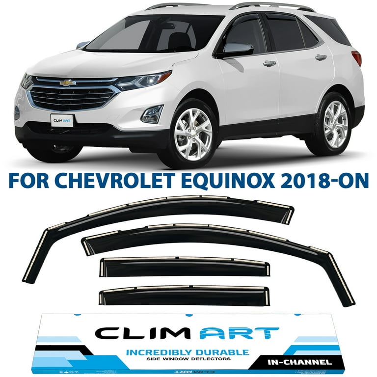 CLIM ART in-Channel Incredibly Durable Rain Guards for Chevrolet (Chevy)  Equinox 2018-2024, Vent Window Visors, Car Accessories, Vent Deflector,  Original Window Deflectors, 4 pcs - 618081 