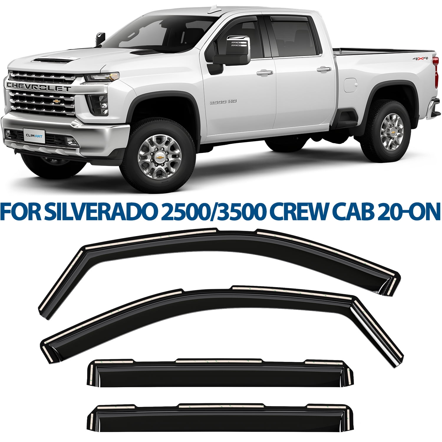 CLIM ART in-Channel Incredibly Durable Rain Guards for Chevy