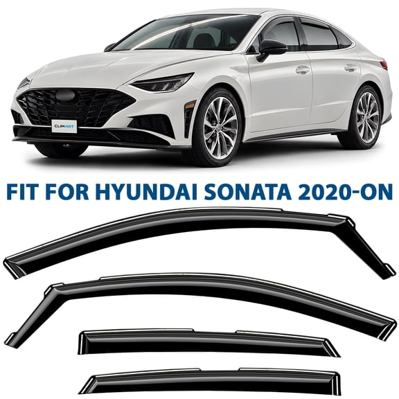 CLIM ART in-Channel Incredibly Durable Rain Guards Compatible with Hyundai Sonata 2020-2027, Original Window Deflectors, Vent Window Visors, Vent Deflector, 4 pcs. - 620290