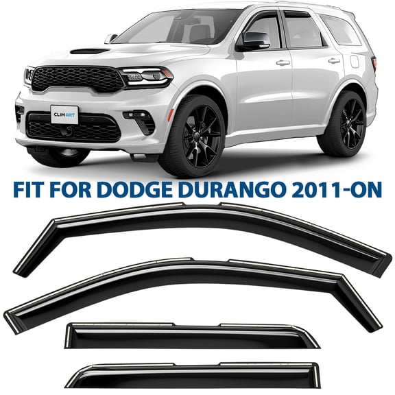 CLIM ART in-Channel Incredibly Durable Rain Guards for Dodge Durango 2011-2026, Original Window Deflectors, Vent Window Visors, Vent Deflector, 4 pcs. - 611162