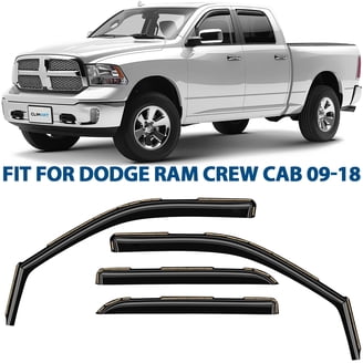 Gloss Black Door Vent Visors & Rain Guards – For 2009–2018 Dodge Ram 1500 Crew Cab, Stick-On Installation