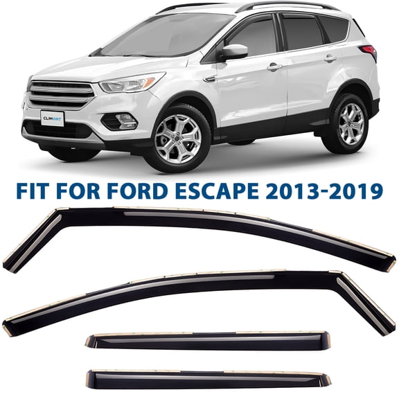 CLIM ART in-Channel Incredibly Durable Rain Guards for Ford Escape 2013-2019, Original Window Deflectors, Vent Window Visors, Vent Deflector, 4 pcs. - 613534