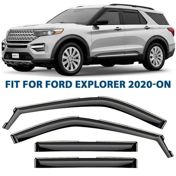 CLIM ART in-Channel Incredibly Durable Rain Guards for Ford Explorer 2020-2026, Original Window Deflectors, Vent Window Visors, Vent Deflector, 4 pcs. - 620369