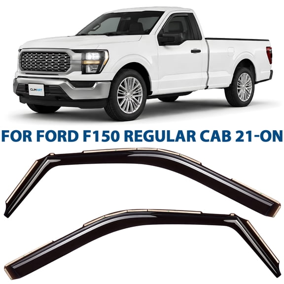 CLIM ART in-Channel Incredibly Durable Rain Guards for Ford F150 2021-2026 Regular Cab/SuperCrew/SuperCab, Original Window Deflectors, Vent Window Visors, Vent Deflector, 2 pcs. - 600002