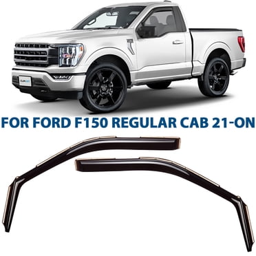 In-Channel Dark Smoke Sun Rain Visors For 2021-2025 Ford F-150 SuperCrew – Shatterproof