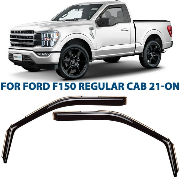 CLIM ART in-Channel Incredibly Durable Rain Guards for Ford F150 2021-2026 Regular Cab/SuperCrew/SuperCab, Original Window Deflectors, Vent Window Visors, Vent Deflector, 2 pcs. - 600002