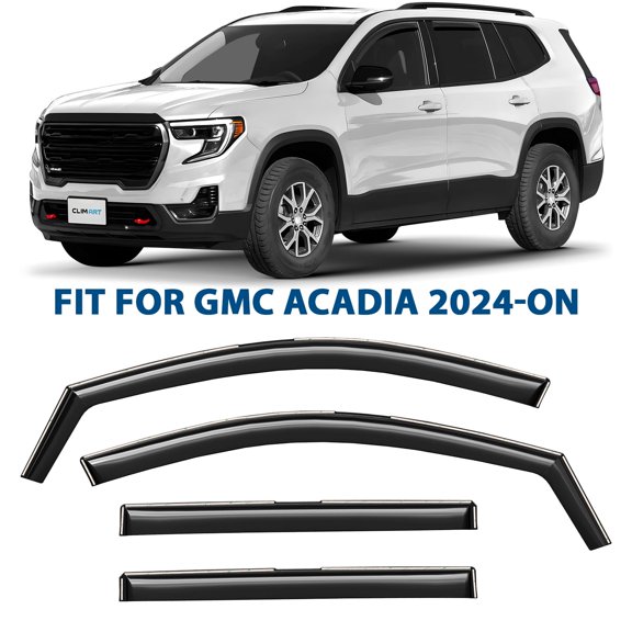 CLIM ART in-Channel Incredibly Durable Rain Guards for GMC Acadia 2024-2026, Original Window Deflectors, Vent Window Visors, Vent Deflector, 4 pcs. - 624090