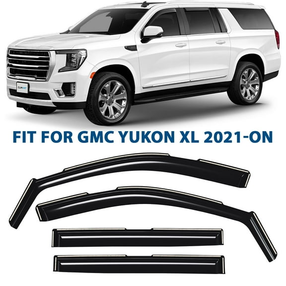 CLIM ART in-Channel Incredibly Durable Rain Guards for GMC Yukon XL 2021-2026, Original Window Deflectors, Vent Window Visors, Vent Deflector, 4 pcs.- 621317