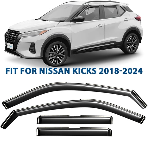 CLIM ART in-Channel Incredibly Durable Rain Guards for Nissan Kicks 2018-2024, Original Window Deflectors, Vent Window Visors, Vent Deflector, 4 pcs. - 619250