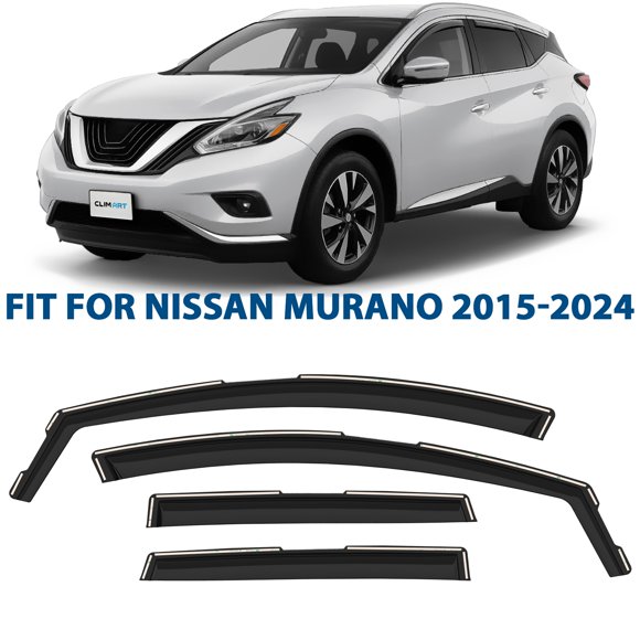 CLIM ART in-Channel Incredibly Durable Rain Guards for Nissan Murano 2015-2024, Original Window Deflectors, Vent Window Visors, Vent Deflector, 4 pcs. - 615104