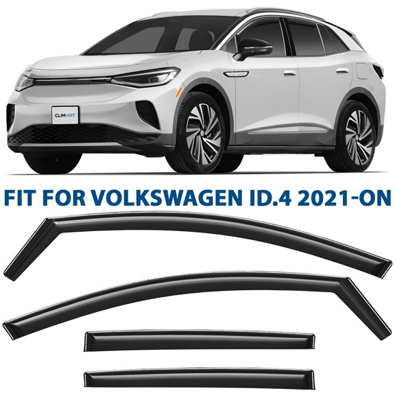 CLIM ART in-Channel Incredibly Durable Rain Guards for Volkswagen ID.4 2021-2026, Original Window Deflectors, Vent Window Visors, Vent Deflector, 4 pcs. - 621457
