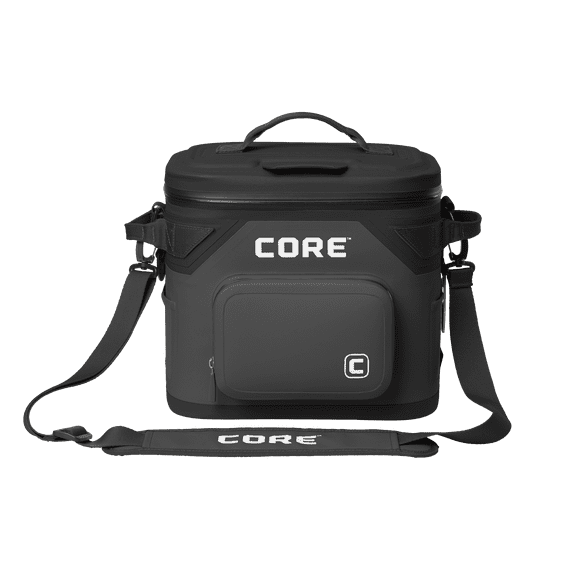 CORE 12 Can Climakeep Magnetic Soft Cooler, Leakproof Cooler, Waterproof Zipper, Charcoal