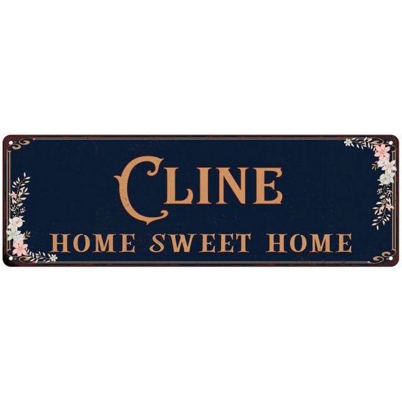 CLINE Home Sweet Home Victorian Look 8x24 Metal Sign 108240046282